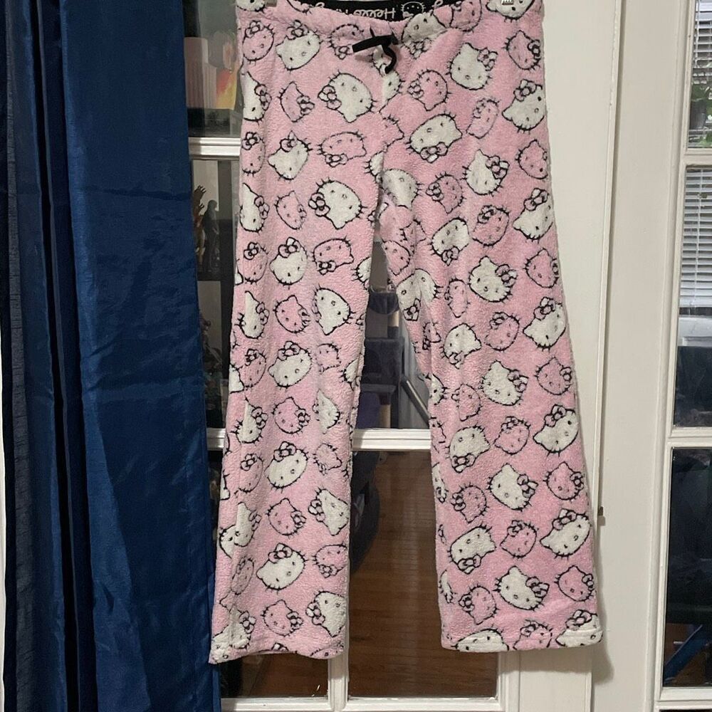 2013 Sanrio hello kitty pj pants pajama winter fuzzy bottom size medium